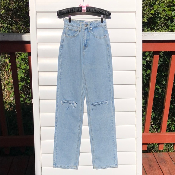 Princess Polly Denim - Princess Polly Blue High Rise Jeans with Classic Stitching NWT